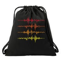 Vintage Sound Waves Music Audio Engineer Drawstring Bag