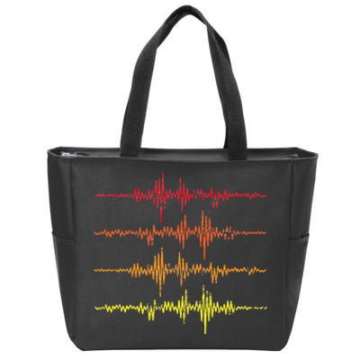 Vintage Sound Waves Music Audio Engineer Zip Tote Bag