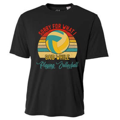 Vintage Sorry What I Said While Playing Volleyball Player Cooling Performance Crew T-Shirt