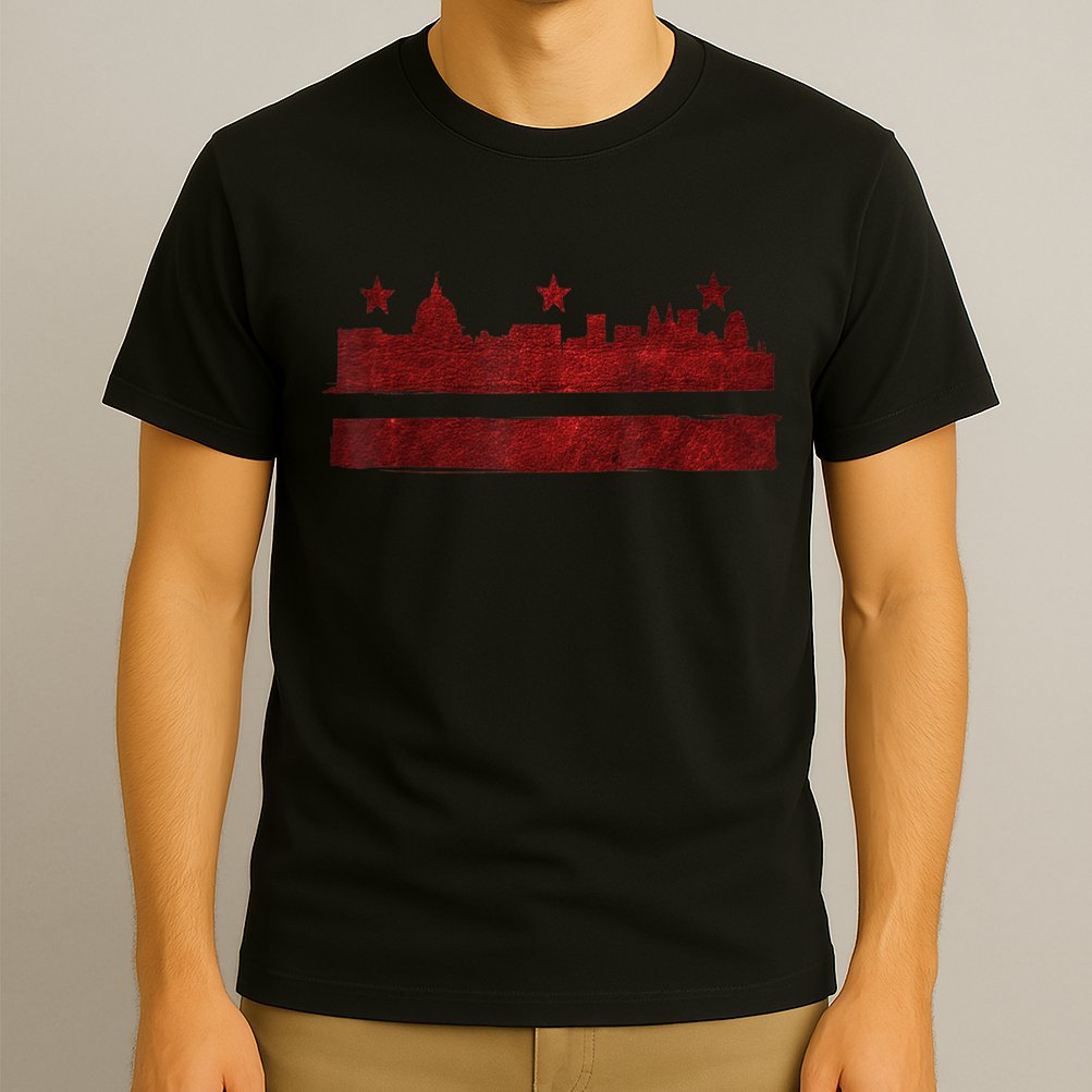 Vintage Skyline Washington Dc Flag Cities Usa Pride TShirt T-Shirt