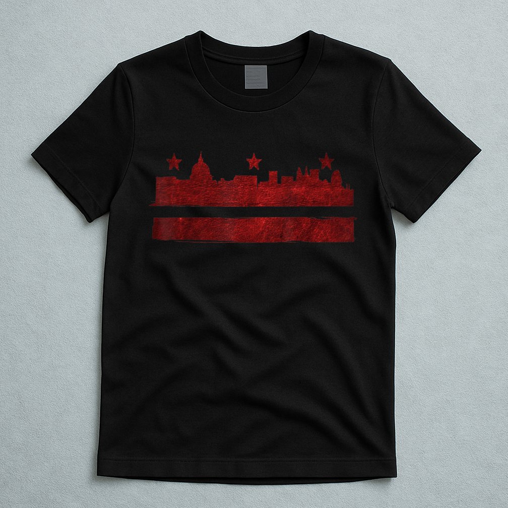 Vintage Skyline Washington Dc Flag Cities Usa Pride TShirt T-Shirt