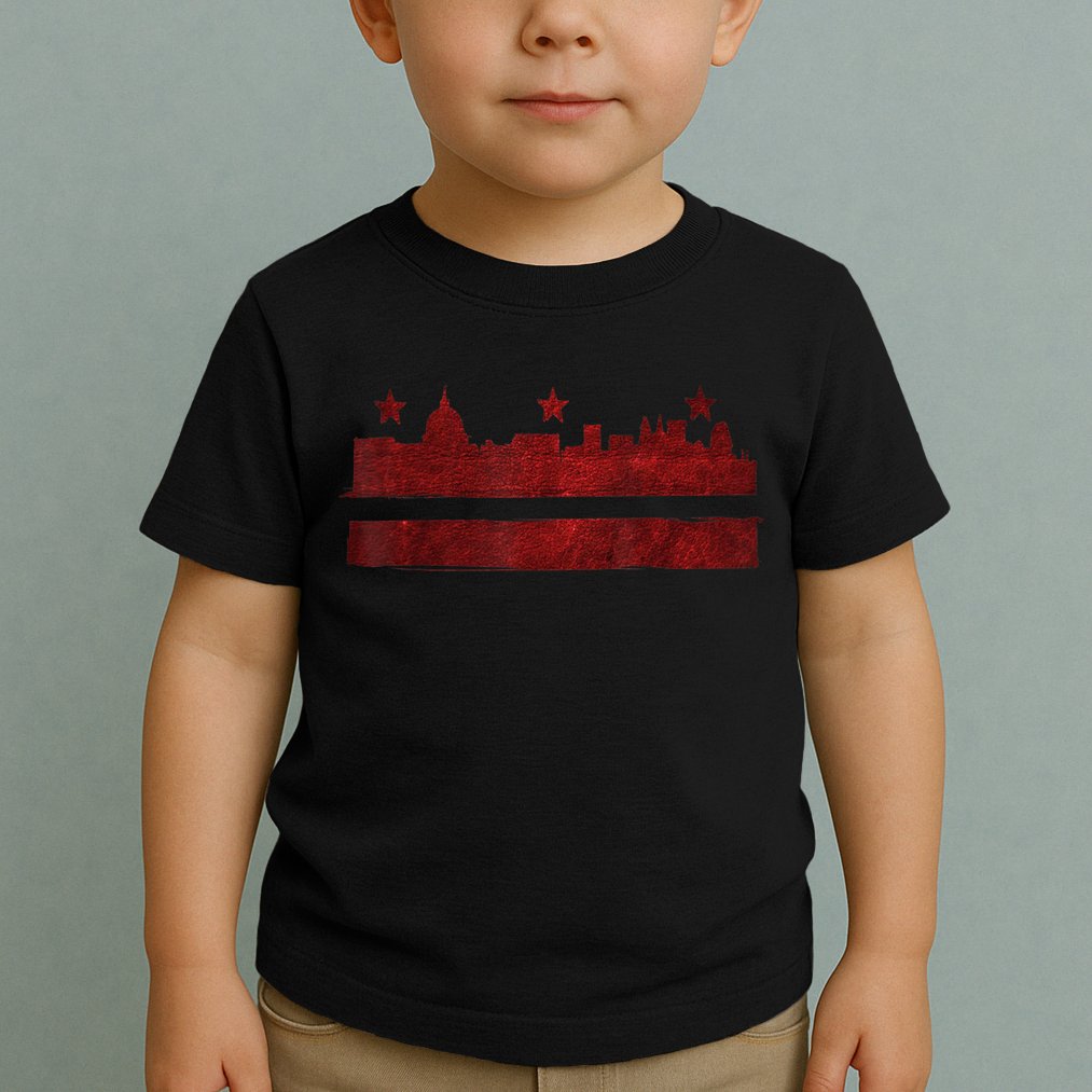 Vintage Skyline Washington Dc Flag Cities Usa Pride TShirt Toddler T-Shirt