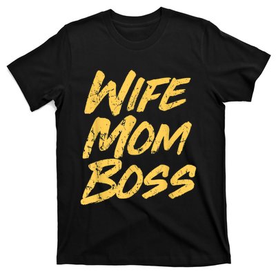 Vintage Stylish Wife Mom Boss Funny Mother's Day T-Shirt