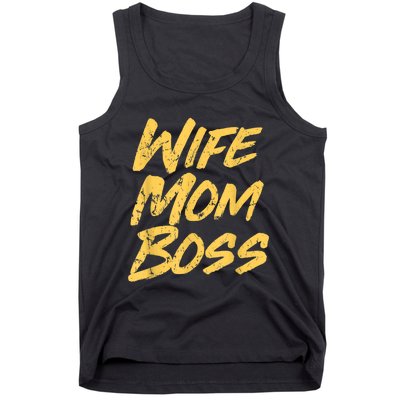 Vintage Stylish Wife Mom Boss Funny Mother's Day Tank Top