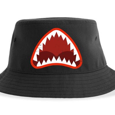 Vintage Shark With Open Mouth Sustainable Bucket Hat