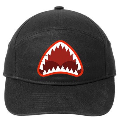 Vintage Shark With Open Mouth 7-Panel Snapback Hat