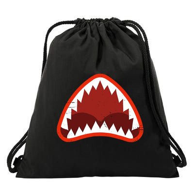 Vintage Shark With Open Mouth Drawstring Bag