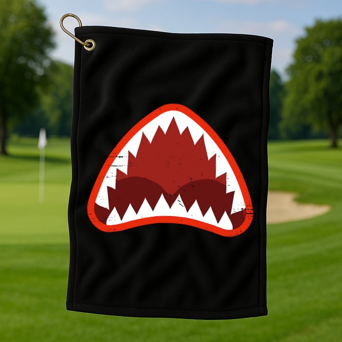 Vintage Shark With Open Mouth Golf Towel