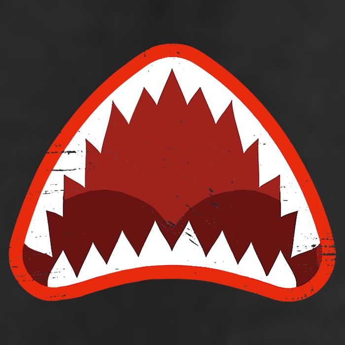 Vintage Shark With Open Mouth Golf Towel