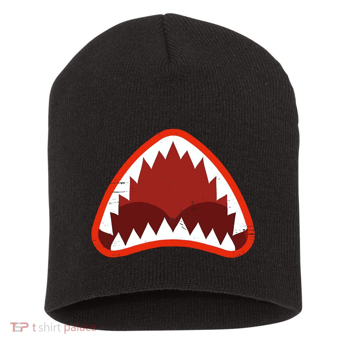 Vintage Shark With Open Mouth Short Acrylic Beanie