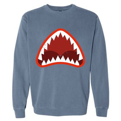 Vintage Shark With Open Mouth Garment-Dyed Sweatshirt