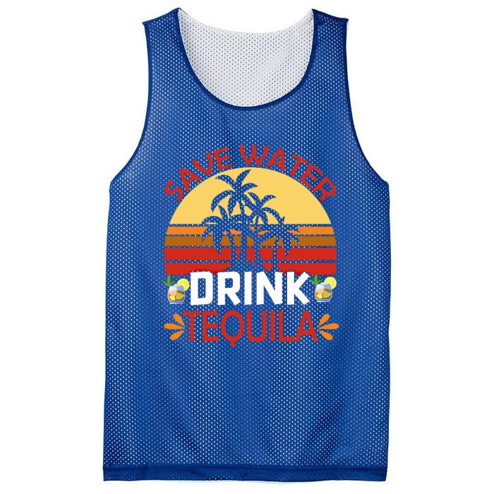 Vintage Save Water Tequila Mexico Beach Cinco De Mayo Meaningful Gift Mesh Reversible Basketball Jersey Tank