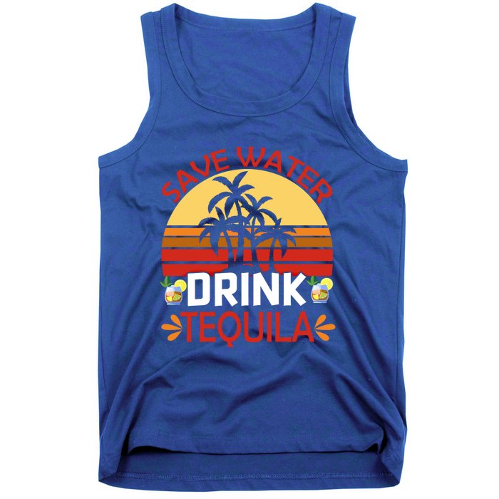 Vintage Save Water Tequila Mexico Beach Cinco De Mayo Meaningful Gift Tank Top