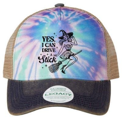 Vintage Sexy Witch Yes I Can Drive A Stick Halloween Costume Legacy Tie Dye Trucker Hat