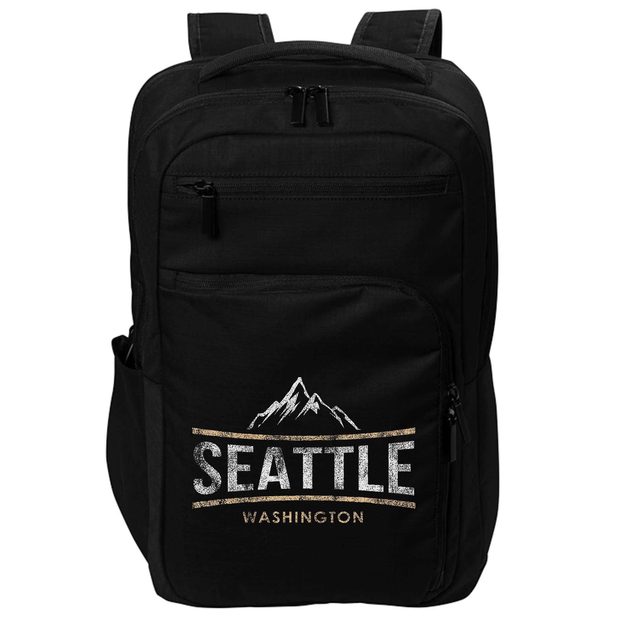 Vintage Seattle Washington Retro Mountain Travel Souvenir Impact Tech Backpack