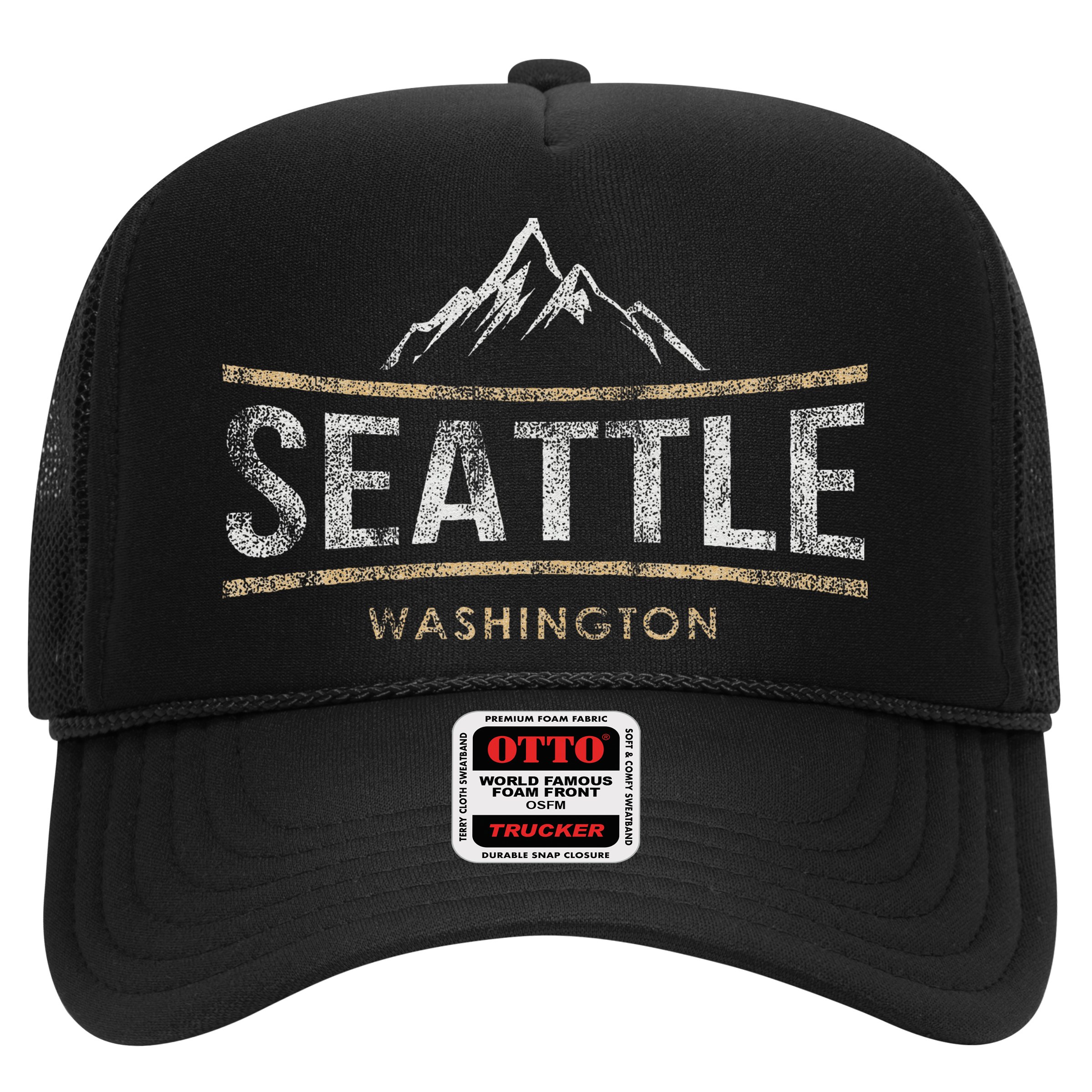 Vintage Seattle Washington Retro Mountain Travel Souvenir Hat