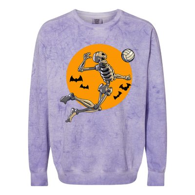 Volleyball Skeleton Women Volleyball Player Colorblast Crewneck Sweatshirt