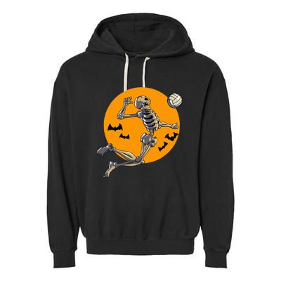 Volleyball Skeleton Women Volleyball Player Garment-Dyed Fleece Hoodie