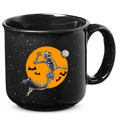 Volleyball Skeleton Women Volleyball Player 15oz Campfire Ceramic Mug