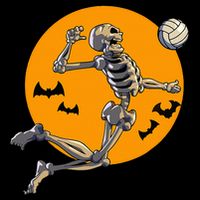 Volleyball Skeleton Women Volleyball Player Drawstring Bag