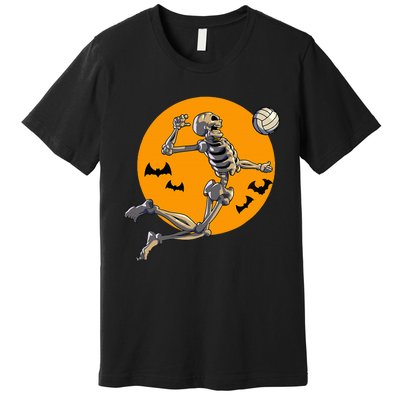 Volleyball Skeleton Women Volleyball Player Premium T-Shirt