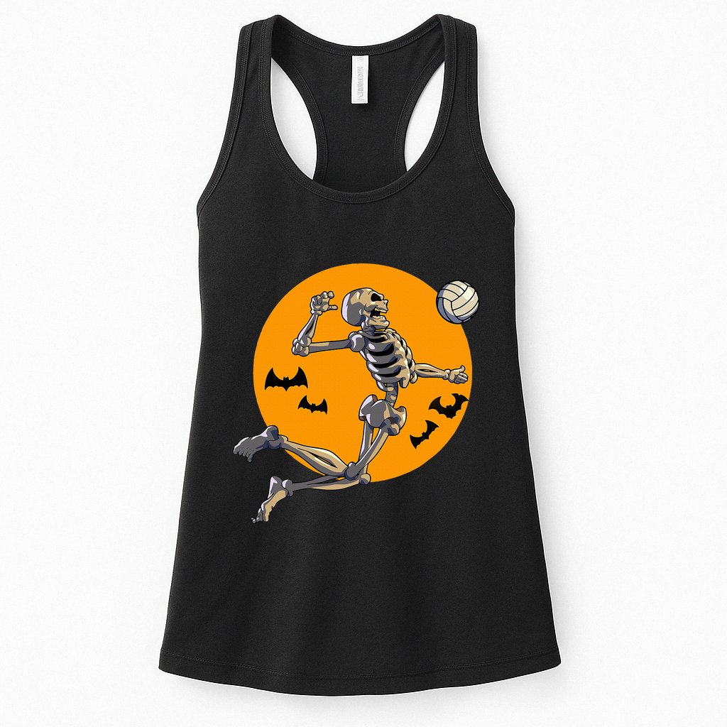 Volleyball Skeleton Women Volleyball Player Womens Tank Top