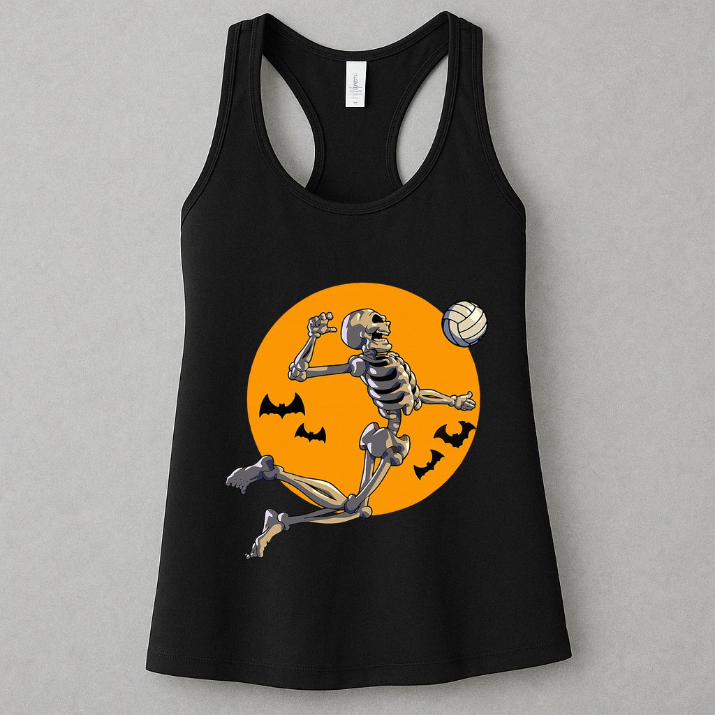 Volleyball Skeleton Women Volleyball Player Womens Tank Top