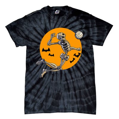 Volleyball Skeleton Women Volleyball Player Tie-Dye T-Shirt