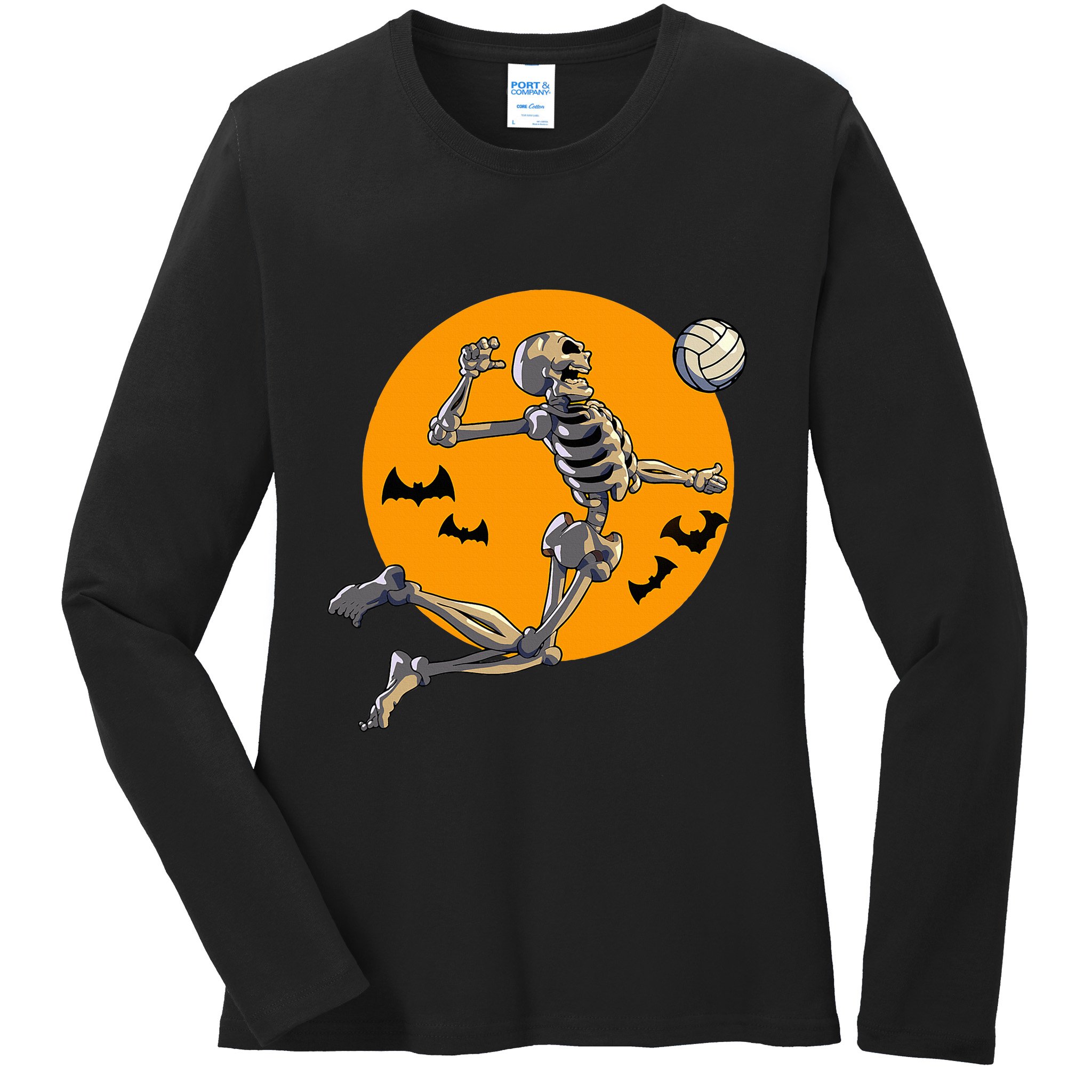 Volleyball Skeleton Women Volleyball Player Ladies Long Sleeve Shirt