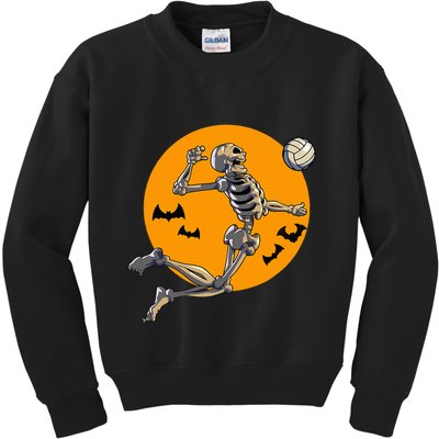 Volleyball Skeleton Women Volleyball Player Kids Sweatshirt