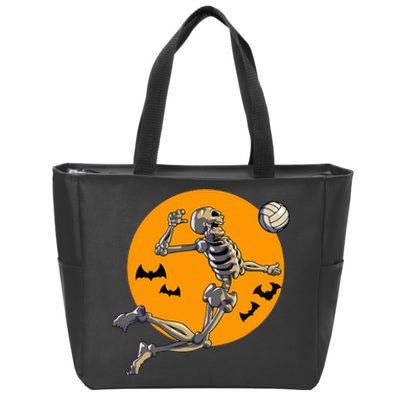 Volleyball Skeleton Women Volleyball Player Zip Tote Bag