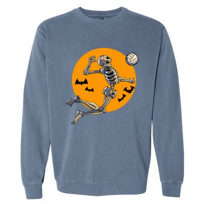 Volleyball Skeleton Women Volleyball Player Garment-Dyed Sweatshirt