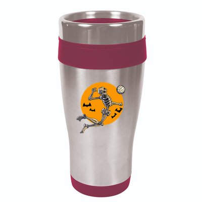 Volleyball Skeleton Women Volleyball Player 16oz Travel Tumbler