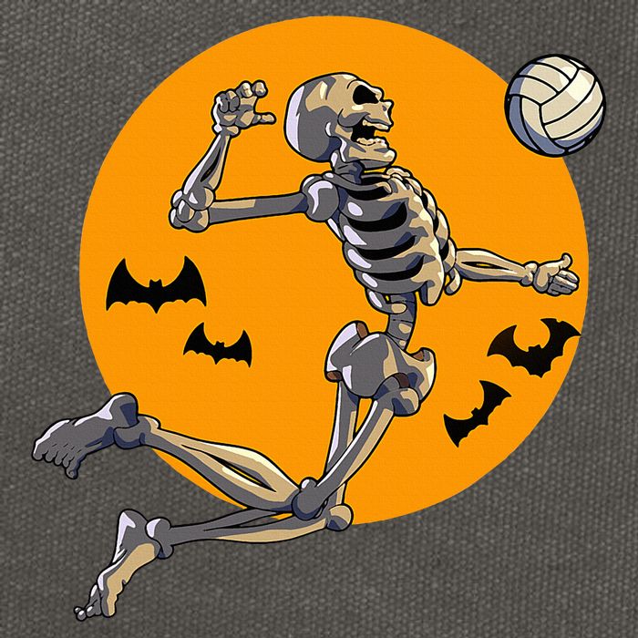 Volleyball Skeleton Women Volleyball Player Cotton Canvas Backpack