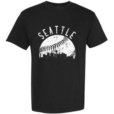 Vintage Seattle Washington Skyline Apparel Garment-Dyed Heavyweight T-Shirt