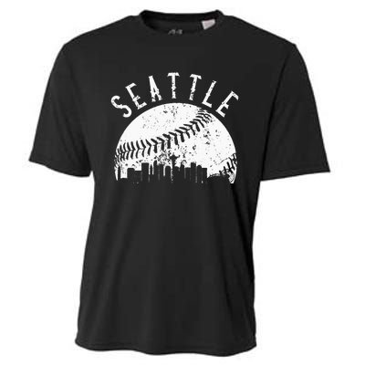 Vintage Seattle Washington Skyline Apparel Cooling Performance Crew T-Shirt