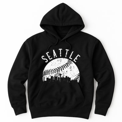 Vintage Seattle Washington Skyline Apparel Hoodie