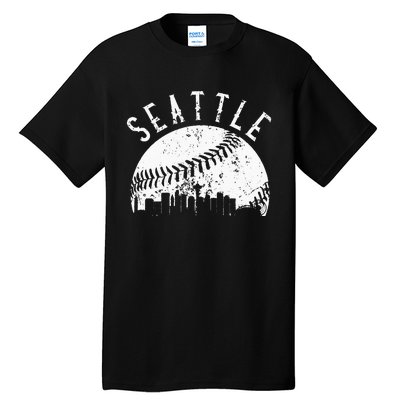 Vintage Seattle Washington Skyline Apparel Tall T-Shirt