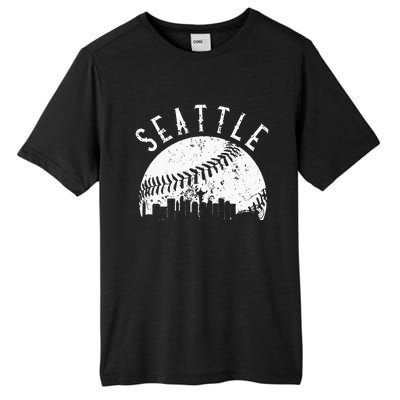 Vintage Seattle Washington Skyline Apparel Tall Fusion ChromaSoft Performance T-Shirt