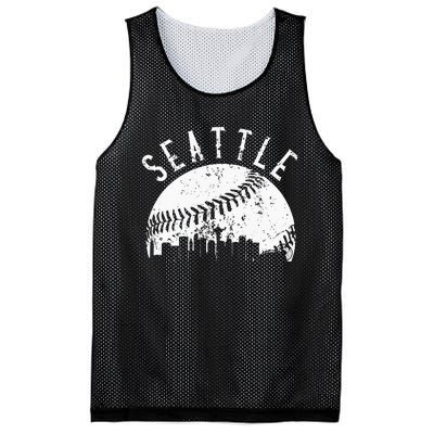 Vintage Seattle Washington Skyline Apparel Mesh Reversible Basketball Jersey Tank