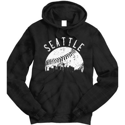 Vintage Seattle Washington Skyline Apparel Tie Dye Hoodie