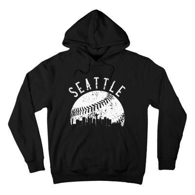 Vintage Seattle Washington Skyline Apparel Tall Hoodie