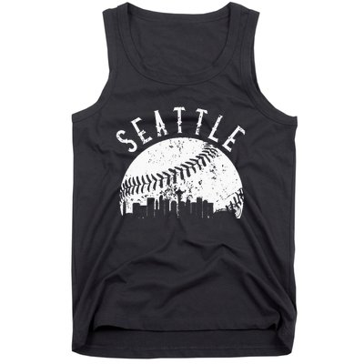 Vintage Seattle Washington Skyline Apparel Tank Top