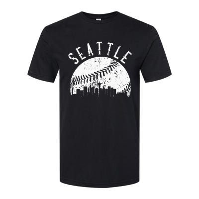 Vintage Seattle Washington Skyline Apparel Softstyle CVC T-Shirt