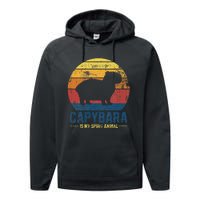 Vintage Style Wildlife Animal Respect The Capybara Performance Fleece Hoodie