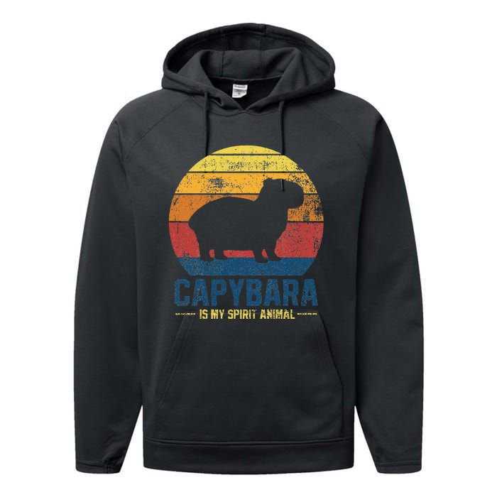 Vintage Style Wildlife Animal Respect The Capybara Performance Fleece Hoodie