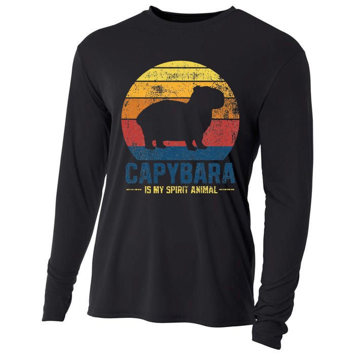 Vintage Style Wildlife Animal Respect The Capybara Cooling Performance Long Sleeve Crew