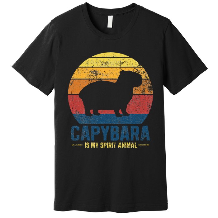 Vintage Style Wildlife Animal Respect The Capybara Premium T-Shirt