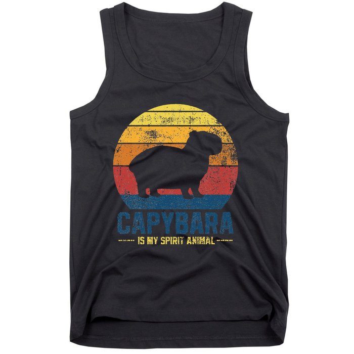 Vintage Style Wildlife Animal Respect The Capybara Tank Top