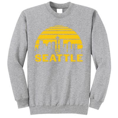 Vintage Seattle Washington Cityscape Retro Tall Sweatshirt